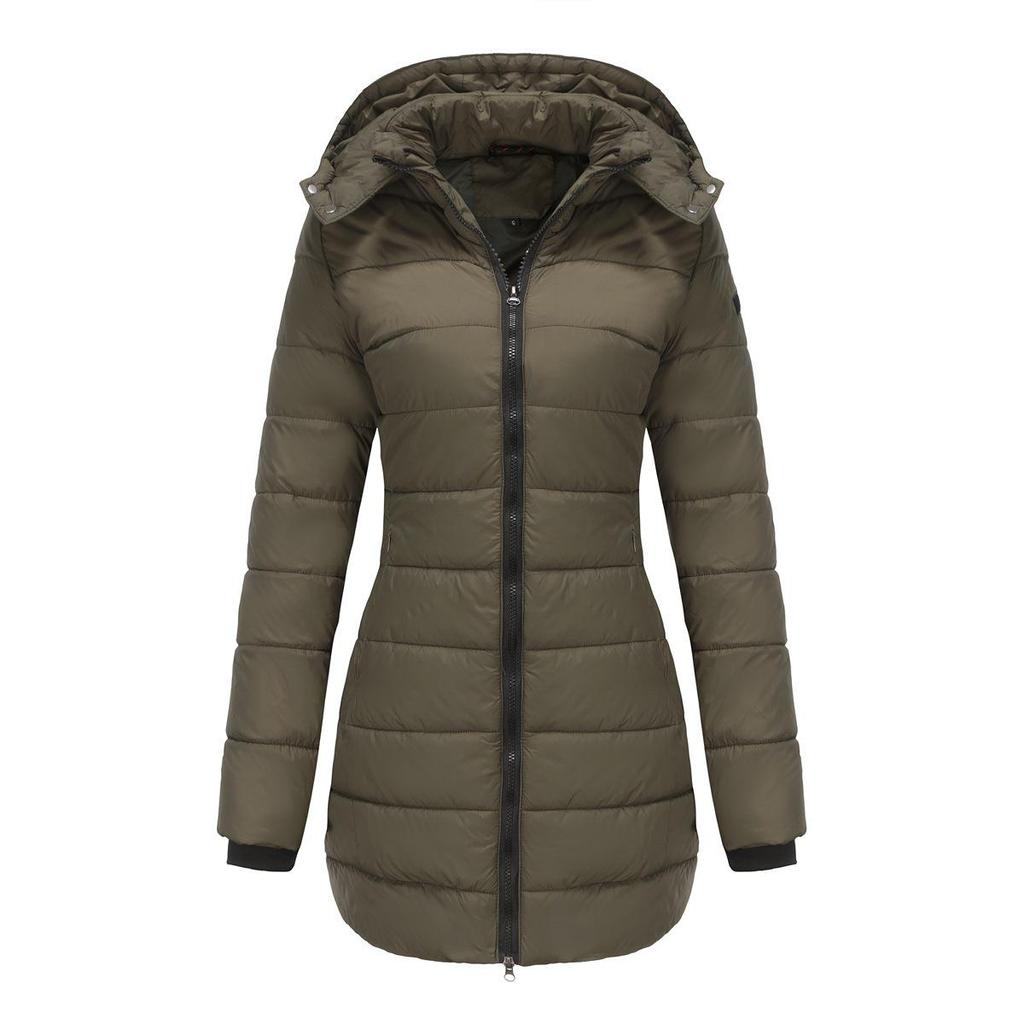 2023 Water-Repellent Cotton Parka with Detachable Hood and Long Sleeves - Warm Autumn/Winter Jacket for Women