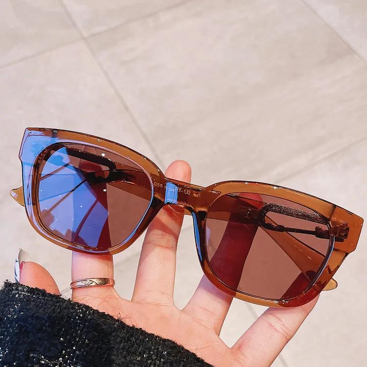 Unique Blue Square Rivet Sunglasses Women  Brand Rectangle Metal Sun Glasses Trendy Hollow Out Frame Men Shade Eyewear Uv400