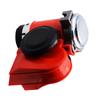 12V 115dB Car Air Horn Red Compact Dual Tone Electric Pump Loud Siren Vehicle for Car Motorcycle Truck Bicycle