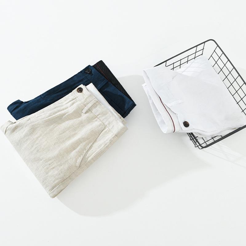 Herren Leinen Frühling-Herbst Business Casual Gerade Hose Modetrend