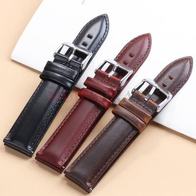 Quick Release Leather Watchbands 18mm 20mm 22mm Watch Straps Business Wrist Belt Black Brown Bracelet  Soft Watch Accessories