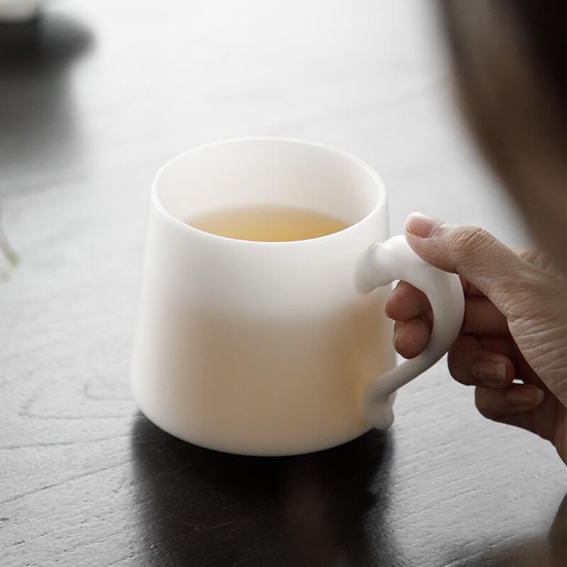 OLOEY Dehua White Porcelain Tea Infuser Mug
