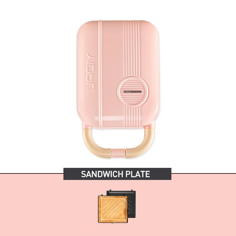 220V Non stick Sandwich Maker Electric Breakfast Machine 650W Mini Toaster Multifunction Sandwichera electrica Sandwich Machine EU розовый