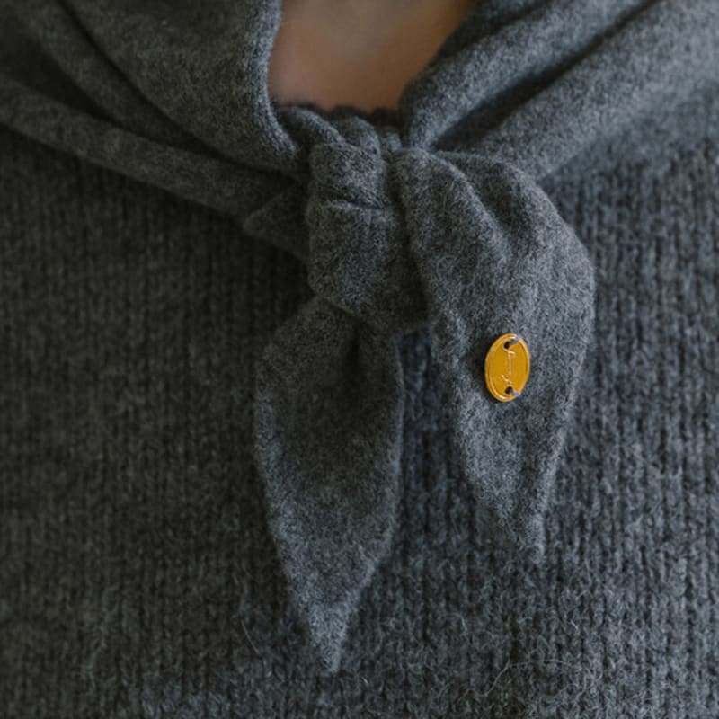 Laminez Basic Wool Knit Scarf - Charcoal