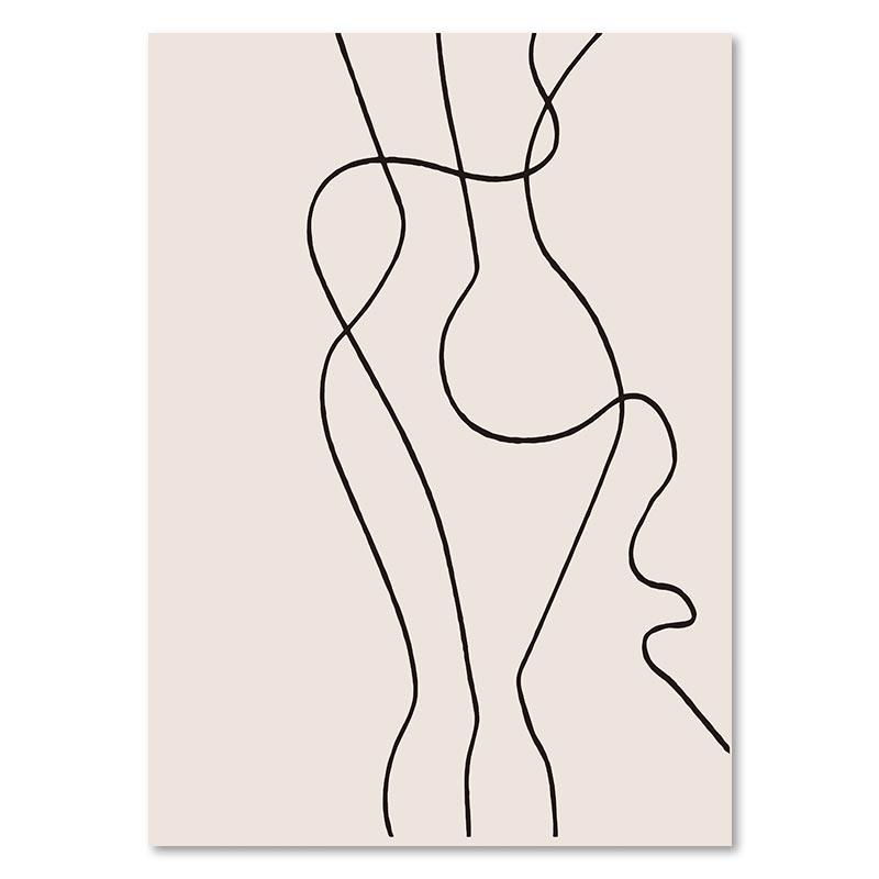 Abstrakte Frauen Tanzen Wand Kunst Poster Schwarz und Weiß Linie Zeichnung Kunstdruck Minimalistischen Leinwand Malerei Bild Wohnzimmer Dekor