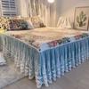 Luxury American Floral Bedding 100% Cotton Quilted Lace Ruffles Bed Skirt Mattress Cover Bedspread Pillowcases Nordic Size 1/3Pc