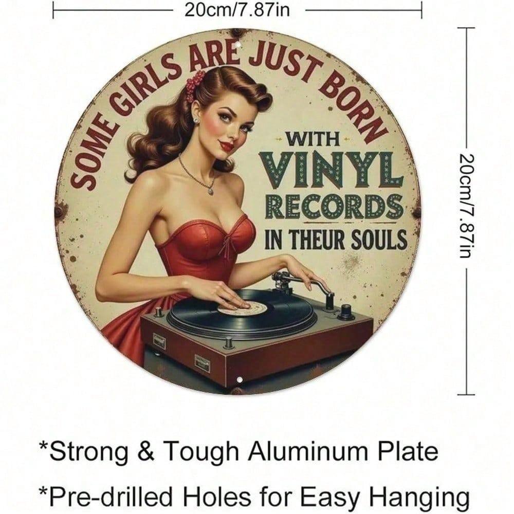 Vintage 8x8 Inch Round Metal Tin Sign Retro Wall Art Home Bar Decor