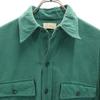 L.L.BEAN 70s Vintage Cursive Tag Chamois Long Sleeve Work Shirt 16 Green Women Used