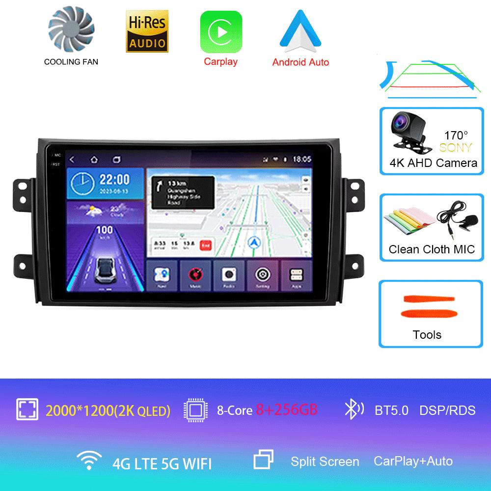 Car Radio Android 14 Carplay for Suzuki SX4 2006-2013 Fiat Sedici 2005-2014 Navigation Multimedia Video Player Audio 2din Stereo