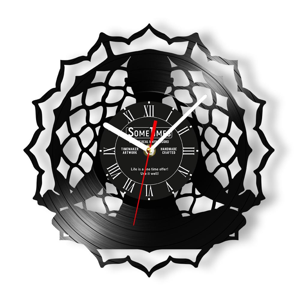 

Yoga Vinyl Record Wall Clock Custom Name Personalized Carving LP Wall Watch Namaste Women s Home Decoration Wall Clock Gift