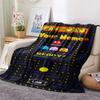 1PC Custom Name Pac-Man Patterned Flannel Blanket Suitable For All Seasons for Home Decor Warmth and Comfort Gifts Holiday Present -HE165