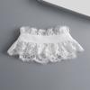 Women Faux Collar Eyelash Flower Lace Detachable Blouse Collar Necklace with False Sleeves Cuffs Set Clothing Accessory