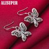 925 Sterling Silber hohler Schmetterlings-Tropfenohrring-Schmuck