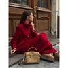 Hochgeschlossenes Pullover-Halbrock-Set für Damen, Europäisches und Amerikanisches Herbst- und Winter-Strick-Zweiteiler-Pullover-Set für Damen