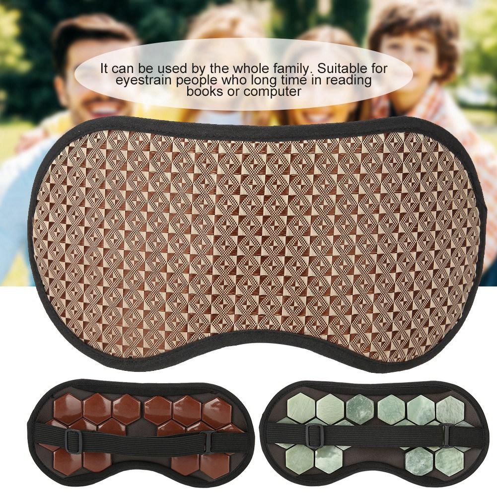 Natural Jade Stone Germanium Eye Mask Magnet Therapy Sleeping Eyeshade Health Care