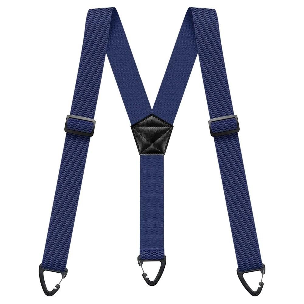 

with 3 Gripper Clasps Y-Type Suspenders 3.8cm Wide Elastic Pants Braces Work Use темно-синього кольору