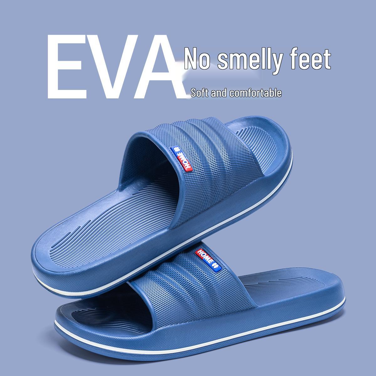 

Lidani Унисекс 2025 Нескользящие Летние Шлепанцы на Толстой Подошве для Дома/Улицы 40-41 (fits 39-40) темно-синий