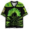 Men's New Broly Jersey Green Explosion Pattern V-Neck Short Sleeve Dragon Ball Super Anime Fan Casual Streetwear Sportswear