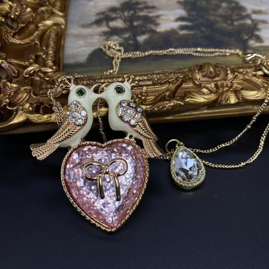 Vintage Red Floral & Honeycomb Bee Pendant Necklace Collection