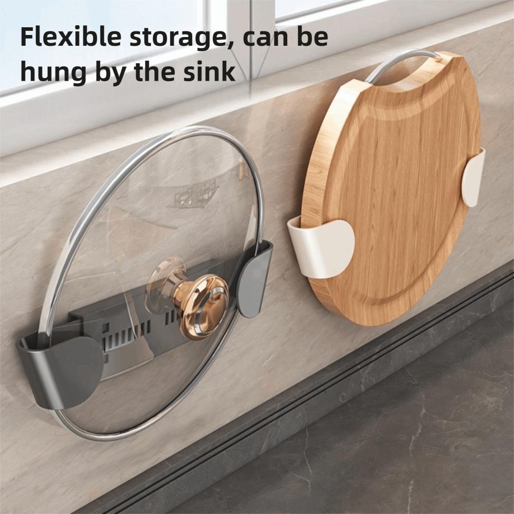 1/2 Stück Ohne Bohren Topfdeckel-Organizer Selbstklebend Dehnbar Topfdeckel-Organizer ABS Wandmontiert Pfannendeckel Topfdeckel-Halterungen