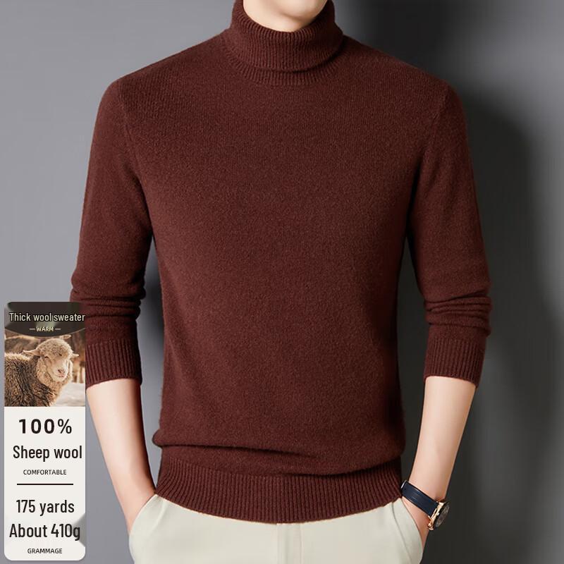 

FENGXUN Men s 100% Pure Wool Turtleneck Sweater FXT6448 3XL