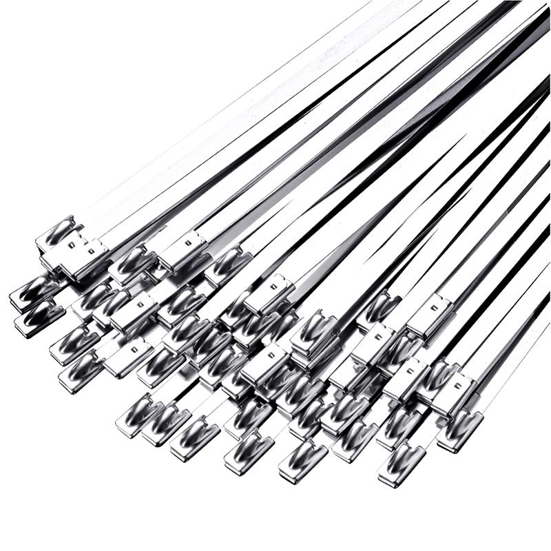 7.9mm 304 Stainless Steel Cable Ties, Heavy Duty Self-Locking Metal Zip Ties for Outdoor Cable Tray Wiring