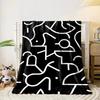 Abstract White Lines and Shapes On a Black Background, Forming Fluid Forms. for All Seasons Blanket Lunch Break Throw Gift