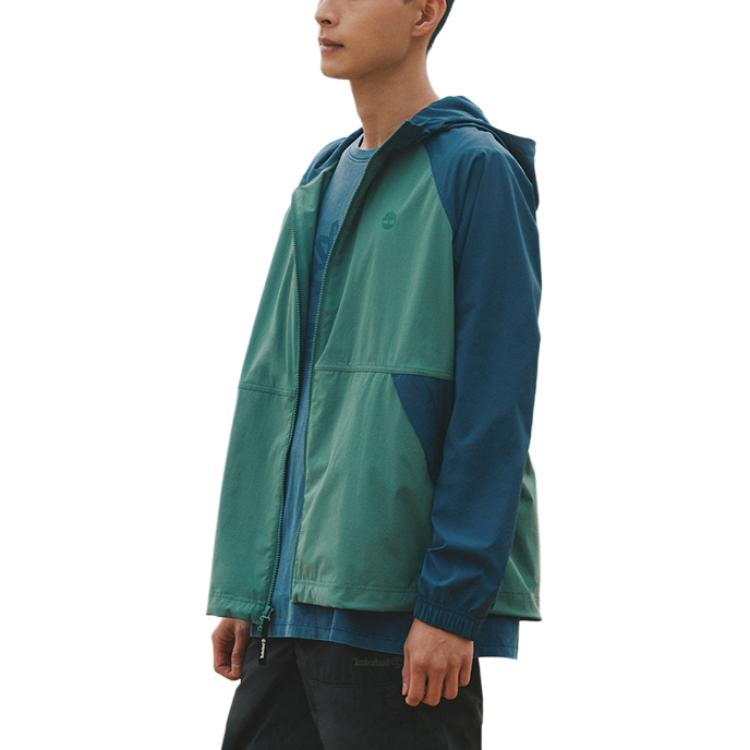 Timberland Veste d'extérieur décontractée, imperméable et résistante au soleil, unisexe, bleu et vert, A66EF-CL6