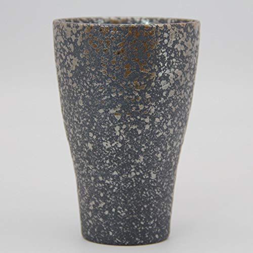Saji Pottery (Saji Touki) Banko Ware Beer Cup, Large, Smoked Finish, 74-115, Made in Japan
