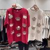 Camiseta cepillada gruesa de invierno extragrande: Camiseta de manga corta para mujer, adelgazante, que cubre la cadera, holgada, de largo medio (para tallas de 2 a 300 lb)