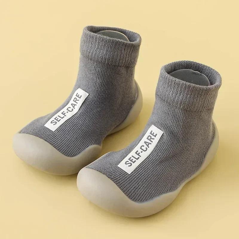 

Children First Walkers Floor Rubber Shoes Anti Slip Soft Soles Early Education Shoes Baby Floor Socks Elastic Socks 0-3years 18 19 inner 11.5cm серый