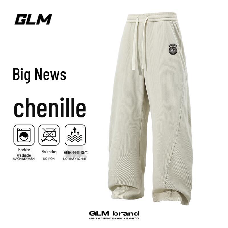 

GLM Chenille Loose Straight-Leg Casual Pants L