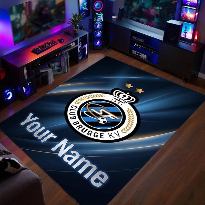 Crystal Velvet Rug Club Brugge FC Print Custom Name Text Floor Mat Home Decor
