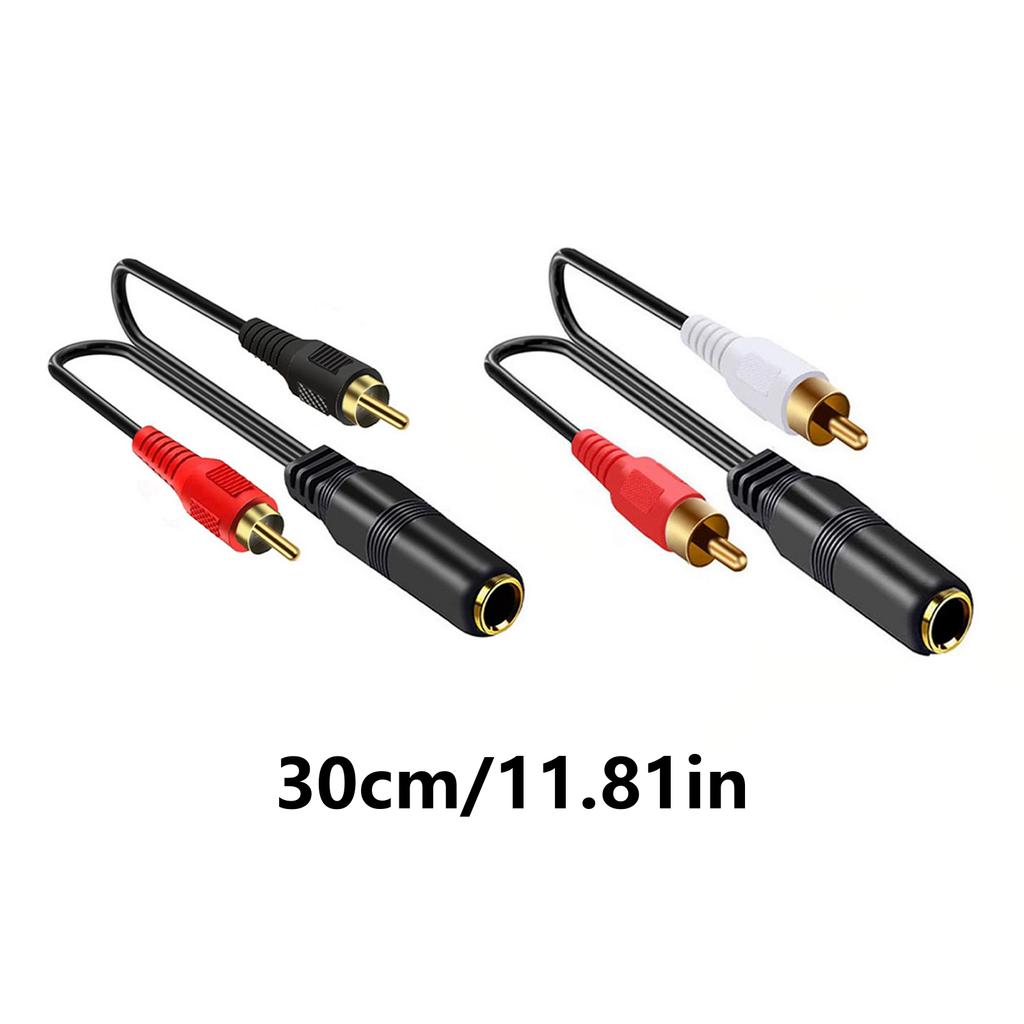 Durability 6.35mm TRS to 2RCA Adapter Cable 2RCA Male Stereo Audios Adapter for High Fidelitys Sound Systems Speakers