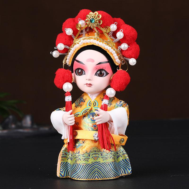 Chinese Opera Character Decoration Silk Doll Peking Opera Mask Doll Chinese Handmade Decorative Gifts Shop decoration Doll