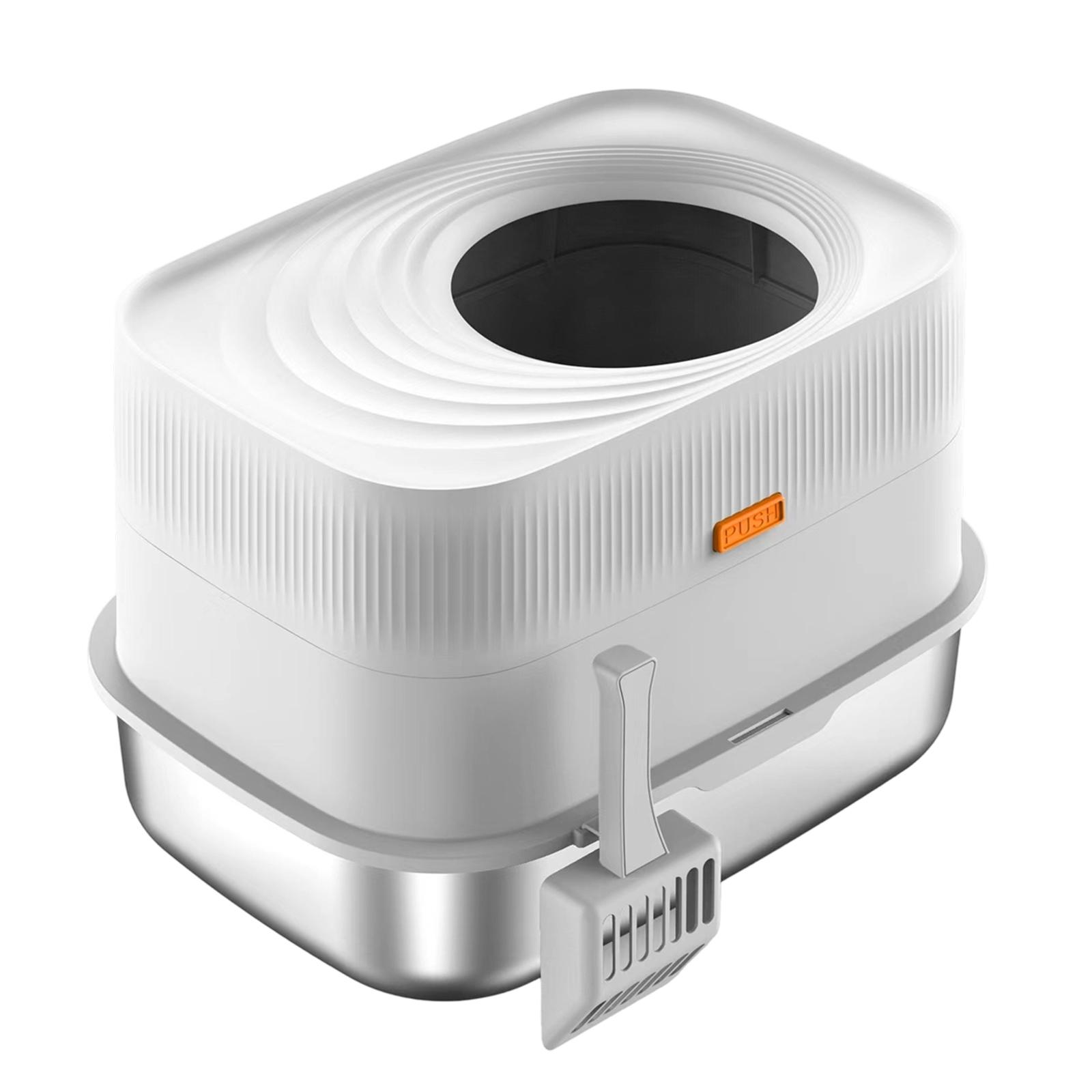 

Top-Entry Fully Enclosed Metal Litter Box Non-Sticky Extra Large Cat Bedpans Enclosure Littering Tray Household Pet Accessories светло-серый