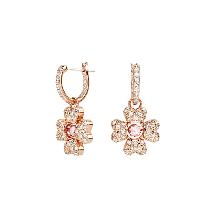 Swarovski flower hoop earrings