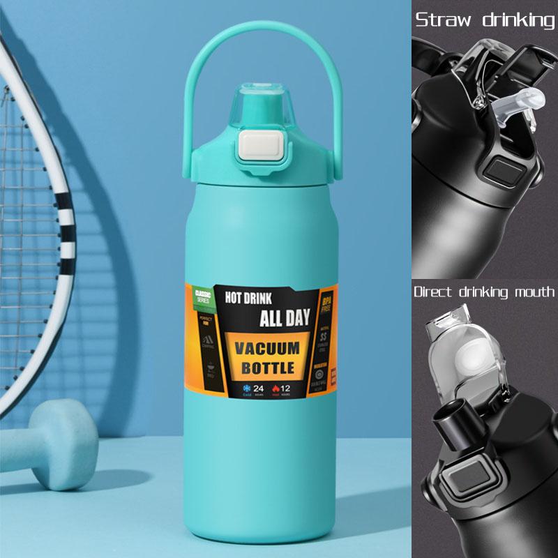 Edelstahl Thermoflasche 2.5L Großes Fassungsvermögen Thermo Wasser Tragbar 2500ml Vakuumbecher Thermos Isolierbecher 2L Becher 84oz