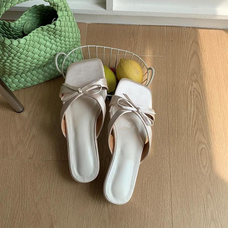 

Summer Women Wedges Heel Slippers Fashion Square Toe Slip On Slide Ladies Casual Beach Vacation Footwear 35 шампанского