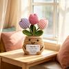 Regalos de Agradecimiento Positivos de Ganchillo Tulipán Flor Silvestre para Mujeres Mamá Amigas Muñeca de Flor en Maceta Hecha a Mano con Tarjeta Regalo de Apoyo Emocional para el Día de la Madre