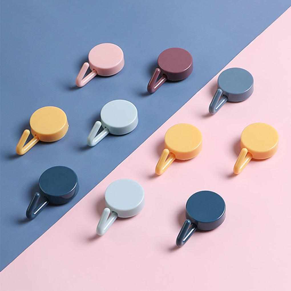 10 Stück Kleine Wandhaken Selbstklebend Hängehaken Einfarbig Freies Stanzen Kleiderbügel Heimtaschen Aufbewahrungszubehör