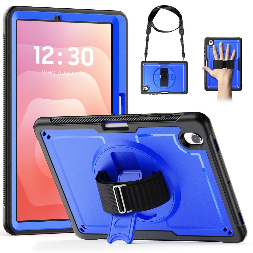 Für Samsung Galaxy Tab S11 Hülle mit Handschlaufe und Ständer PC + TPU Tablet-Abdeckung mit Schultergurt und Stifthalter