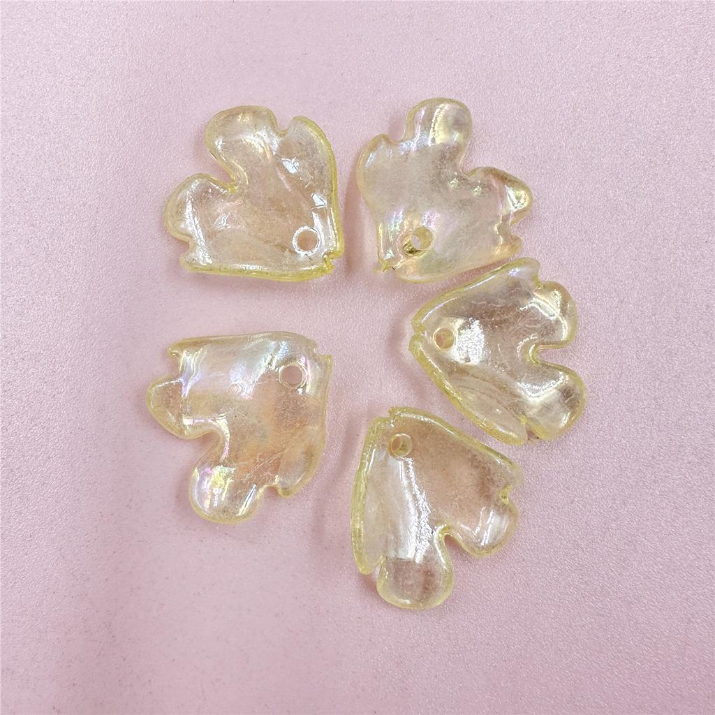 Simple Fashion Hand Made Peony Petal Shape Jewelry Diy Sweet Bracelet Necklace 19*18.5mm 5Pcs Loose Beads Colorful DIY Making  Exquisite Jewelry