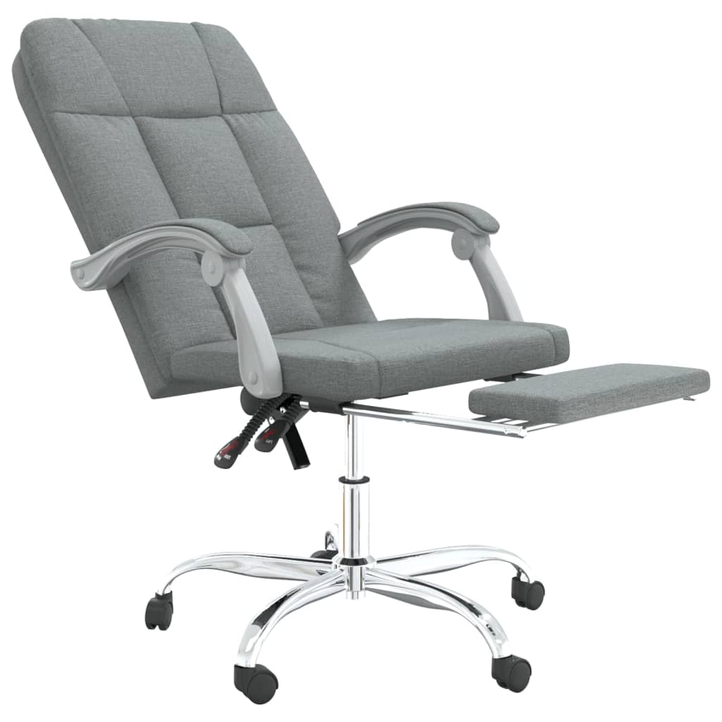 Office Chair with Reclining Function Dark Grey Fabric