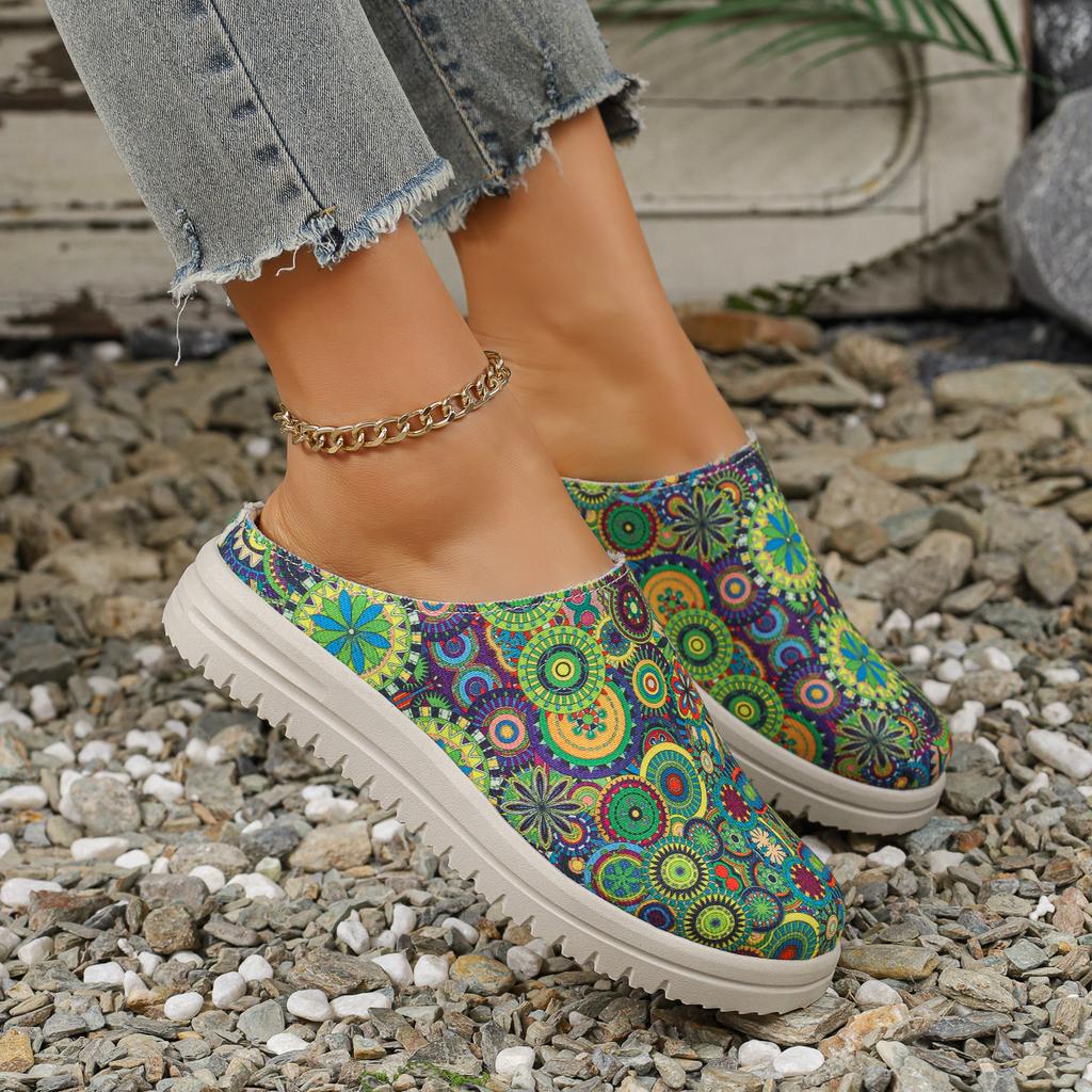 Dámské pantofle Bohemia Luxusní designérské dámské mule boty Neformální nazouváky Dámská móda Měkké pantofle Lehká Baotou sandály