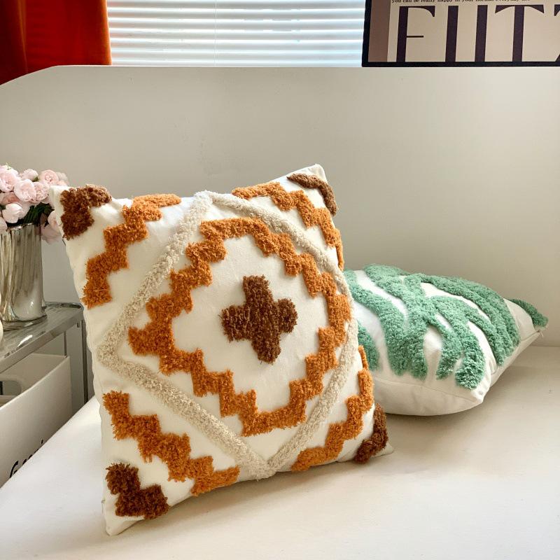 Bohemian Tassel Embroidered Throw Pillow for Living Room Sofa