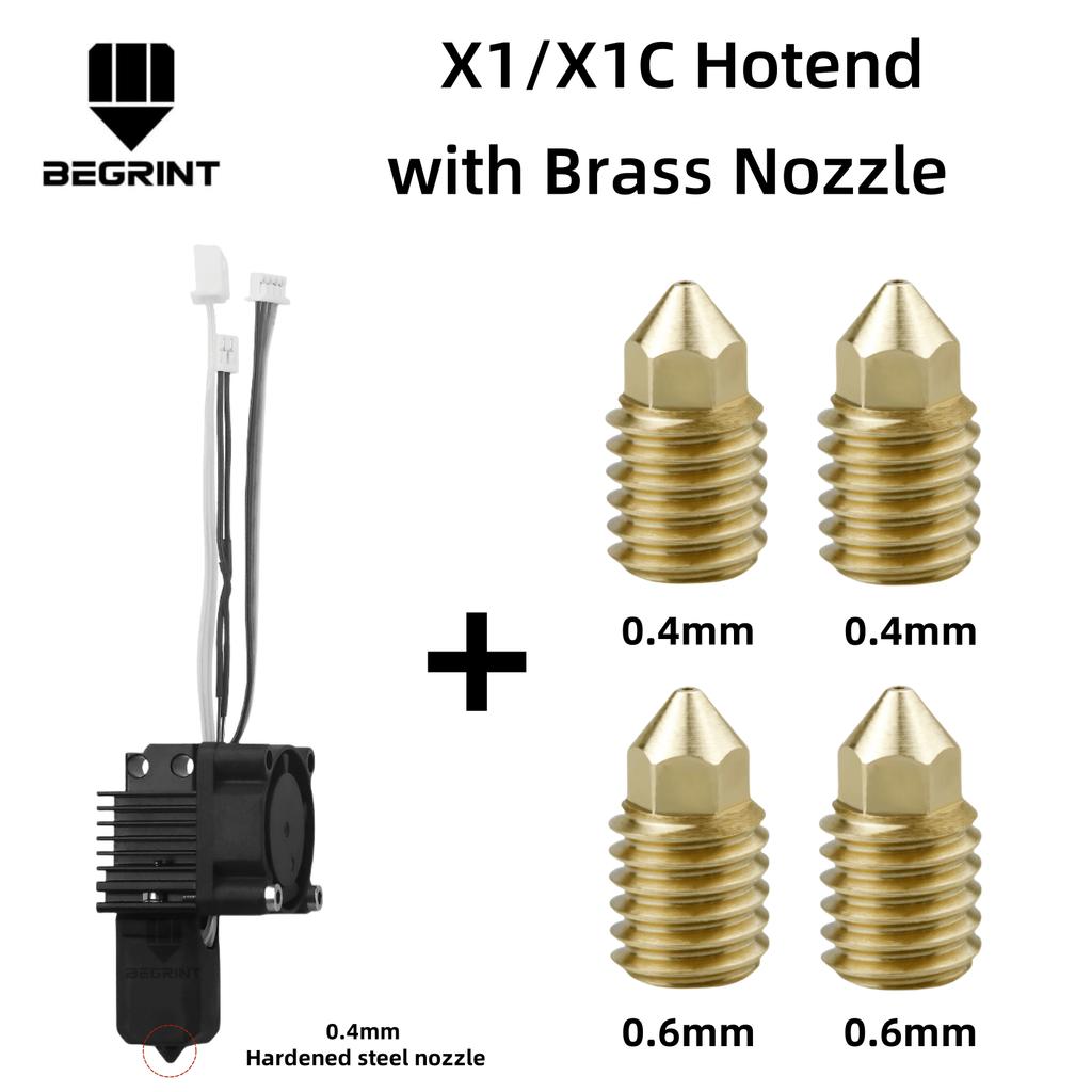 Für Bambu Lab X1C P1P P1S Kompletter Hotend-Druckkopf mit Lüfter Thermistor Keramikheizung 0,4mm Gehärtete Stahl-Düse Für Bambulab