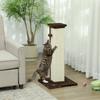 81cm Cat Scratcher, Vertical Full Scratcher w/ Natural Sisal Rope, Hanging Ball, Soft Plush - Brown