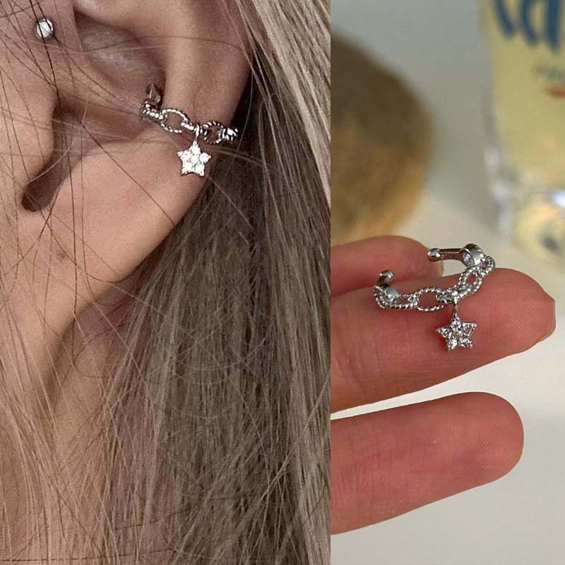 

Shining Zircon Star No Piercing Ear Cuff Earrings for Woman Fake Piercing Earcuff Clips Earrings for Women Cuffs Jewelry Gift