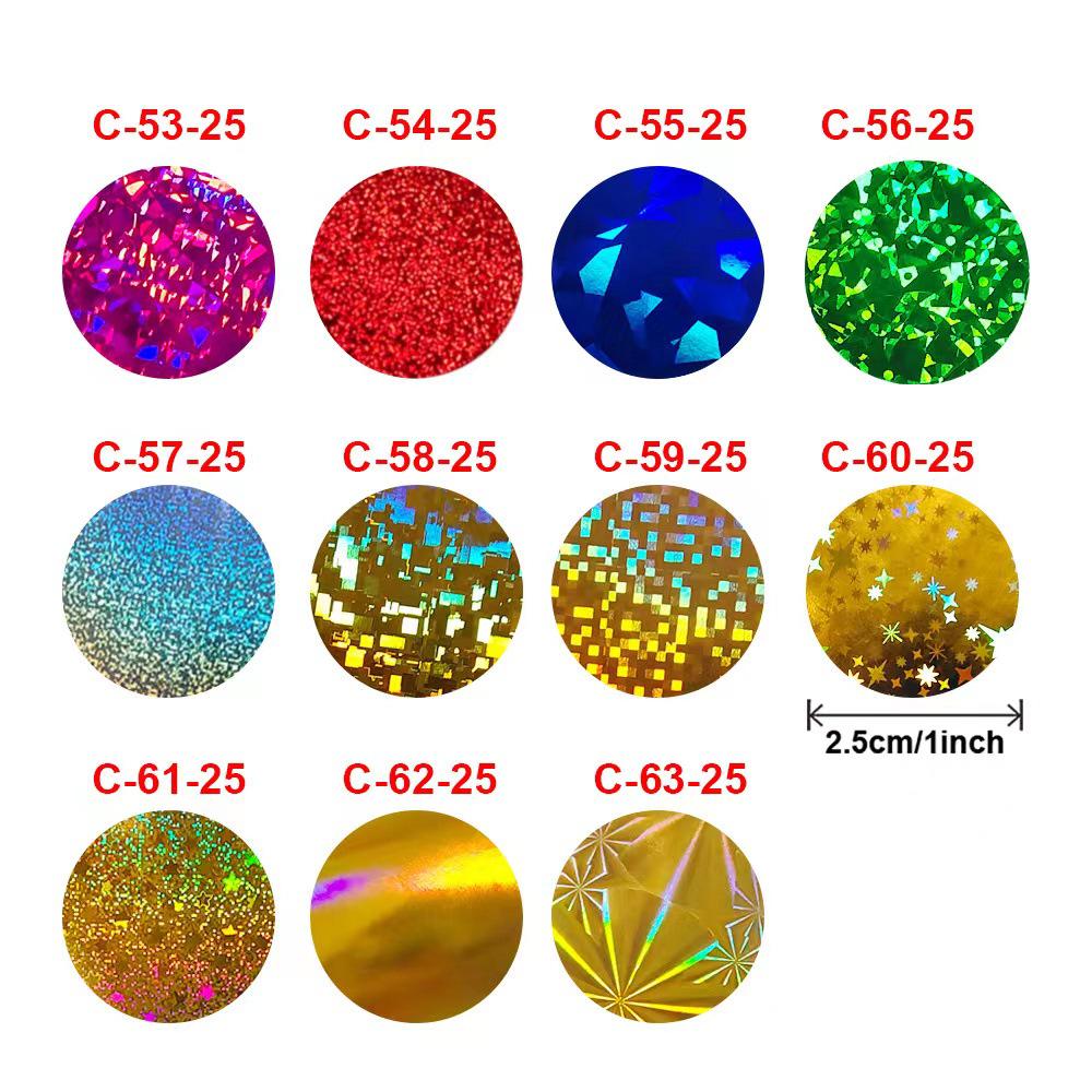 500 Colorful Laser Glitter Reward Stickers – Round Adhesive Seals for Gifts & Packaging